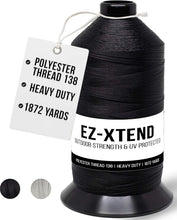 Load image into Gallery viewer, 8 oz Heavy-Duty Black Polyester Thread for Outdoor &amp; Marine Sewing Applications