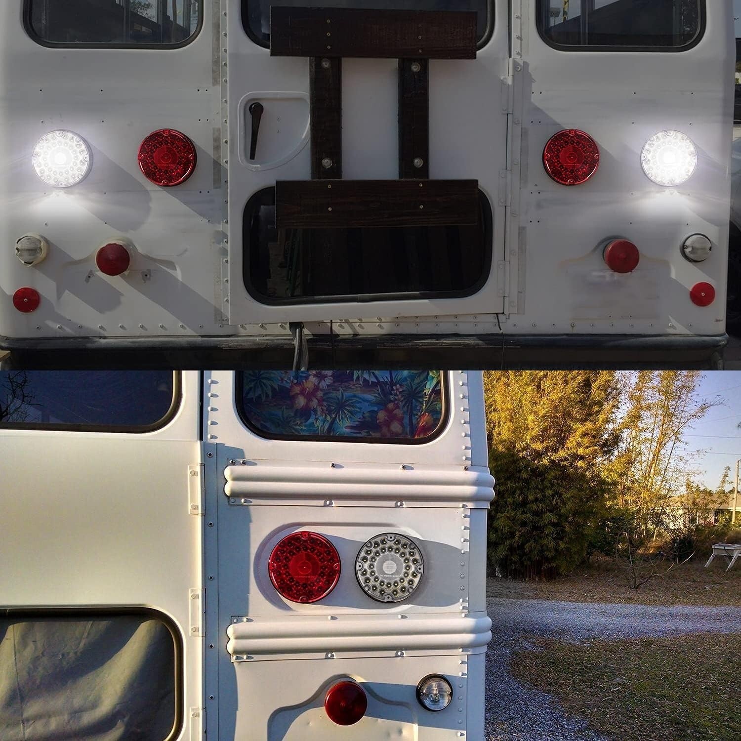 Bright 7-Inch Round LED Back-Up Lights - 36 LEDs with Reflex Lens for Vehicles