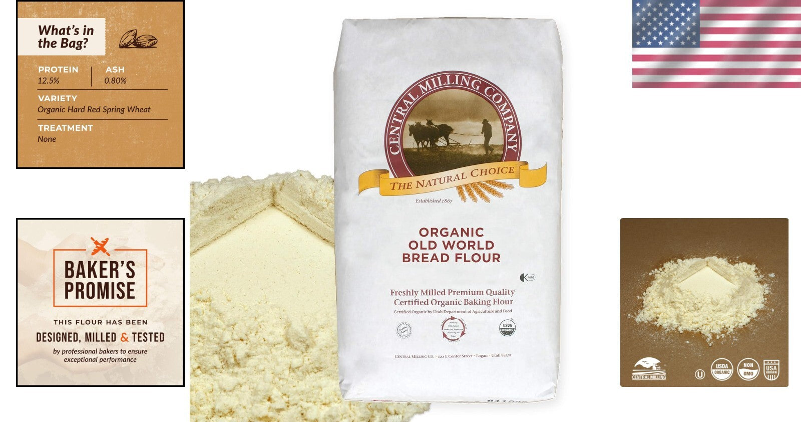Organic Whole Wheat Flour - 25 lbs for Artisan Baking & Gourmet Cookies