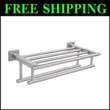 Load image into Gallery viewer, Large Double Towel Bar Holder in Brushed Nickel - Durable Stainless Steel Design