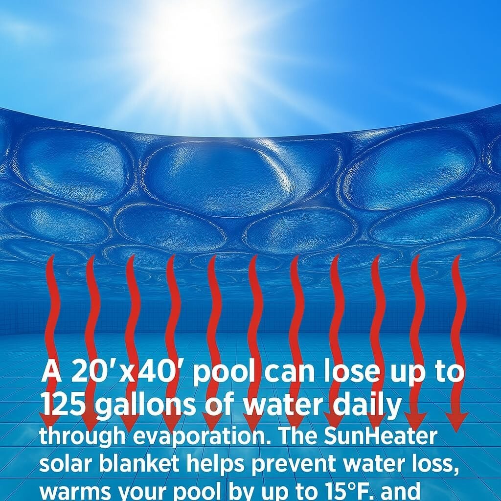 12 Mil Rectangular Solar Pool Cover - Reduces Evaporation & Cuts Cleaning Costs