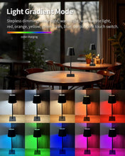Load image into Gallery viewer, 2 Pack Portable Cordless Table Lamp with RGB Stepless Dimming - 14.2 Inch Black