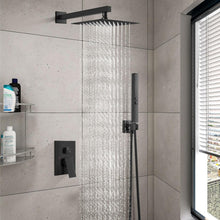 Load image into Gallery viewer, High-Pressure Matte Black Shower Faucet Set - Wall Mount 8" Rain &amp; Handheld