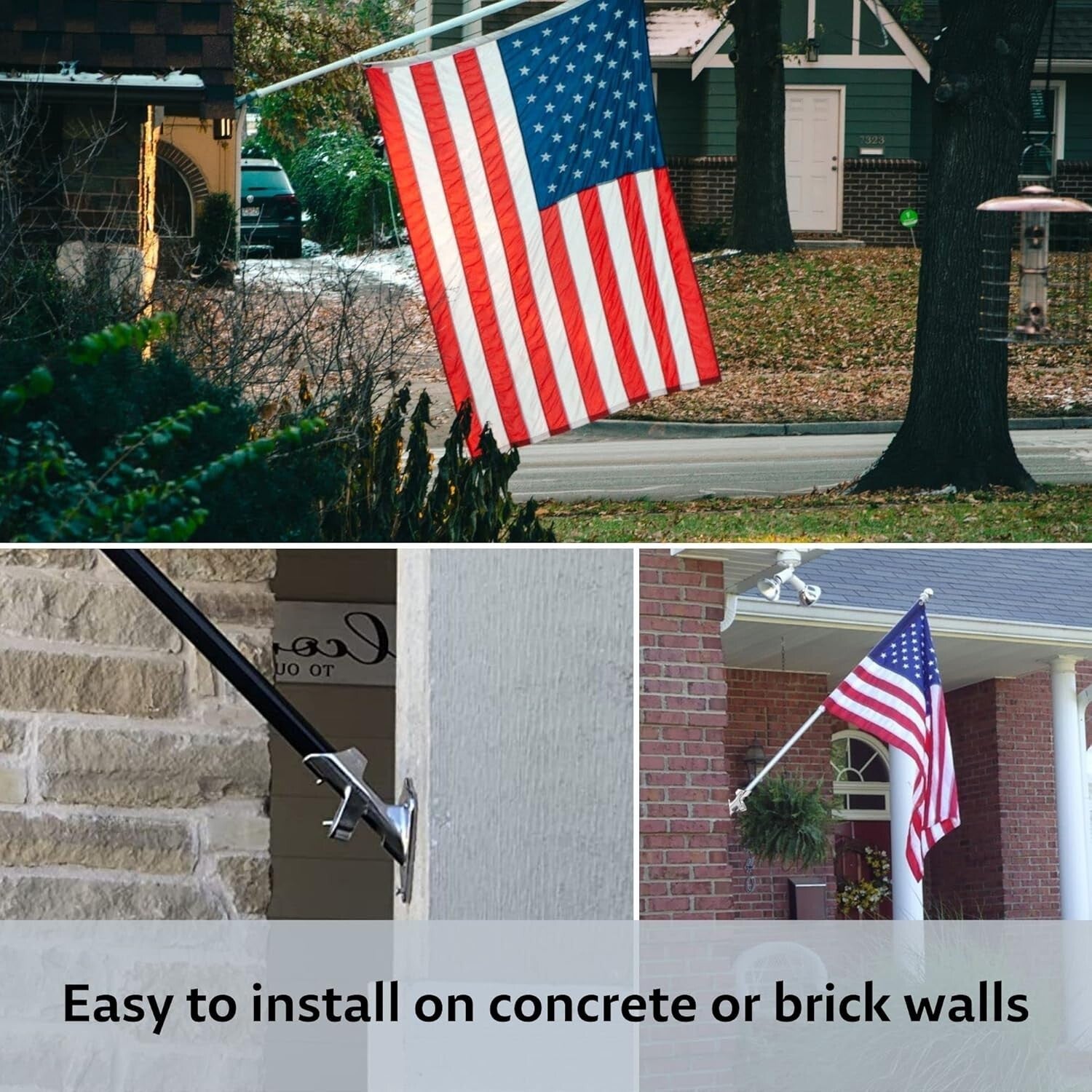 Corrosion-Resistant Flag Pole Mount with 316 Stainless Steel Hardware - 1 Inch