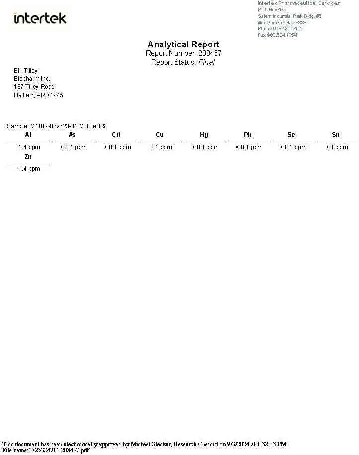 Eco-Friendly 1% Methylene Blue - 2 Pack of Blue Glass Bottles for Health Use