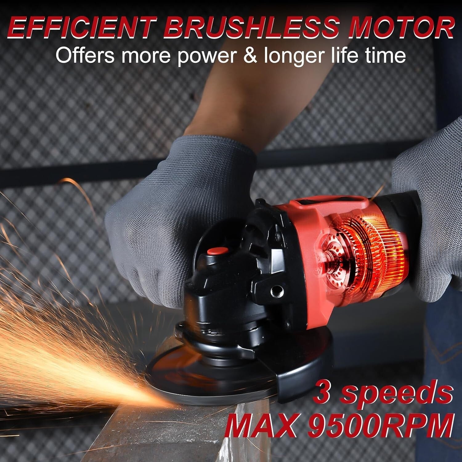 Cordless 4-1/2 Inch Angle Grinder with Brushless Motor & 2 Batteries Included
