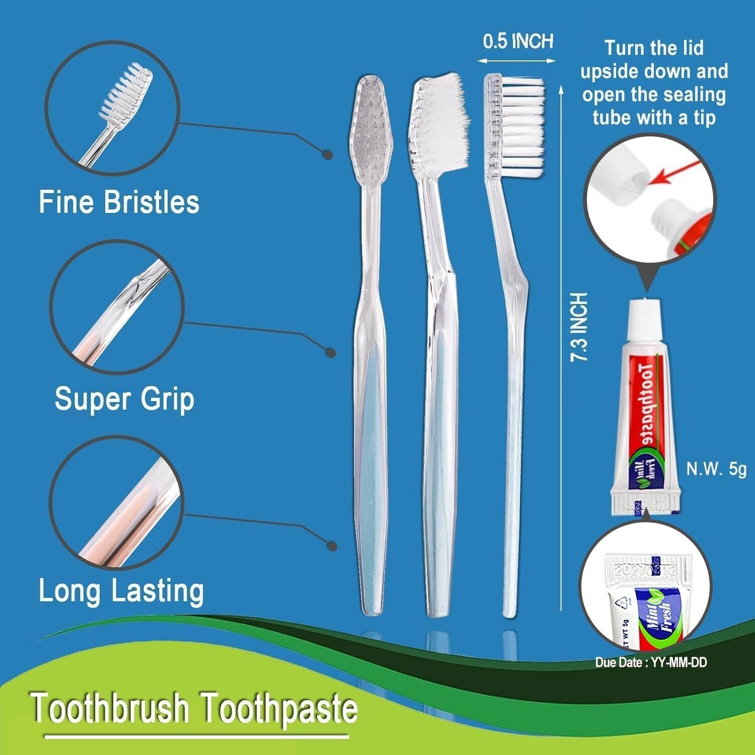 200-Pack Disposable Toothbrushes & Toothpaste - Perfect Travel Kit for Hygiene