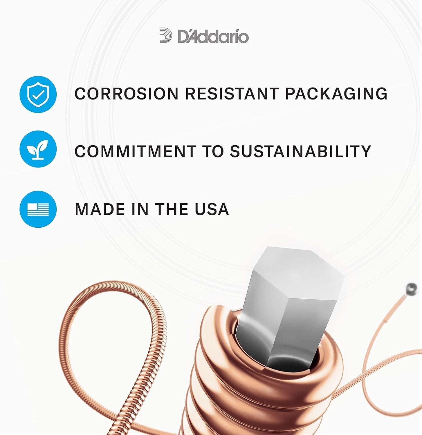 D'Addario Phosphor Bronze Acoustic Guitar Strings - Rich Tone - 12-53 Light Pack