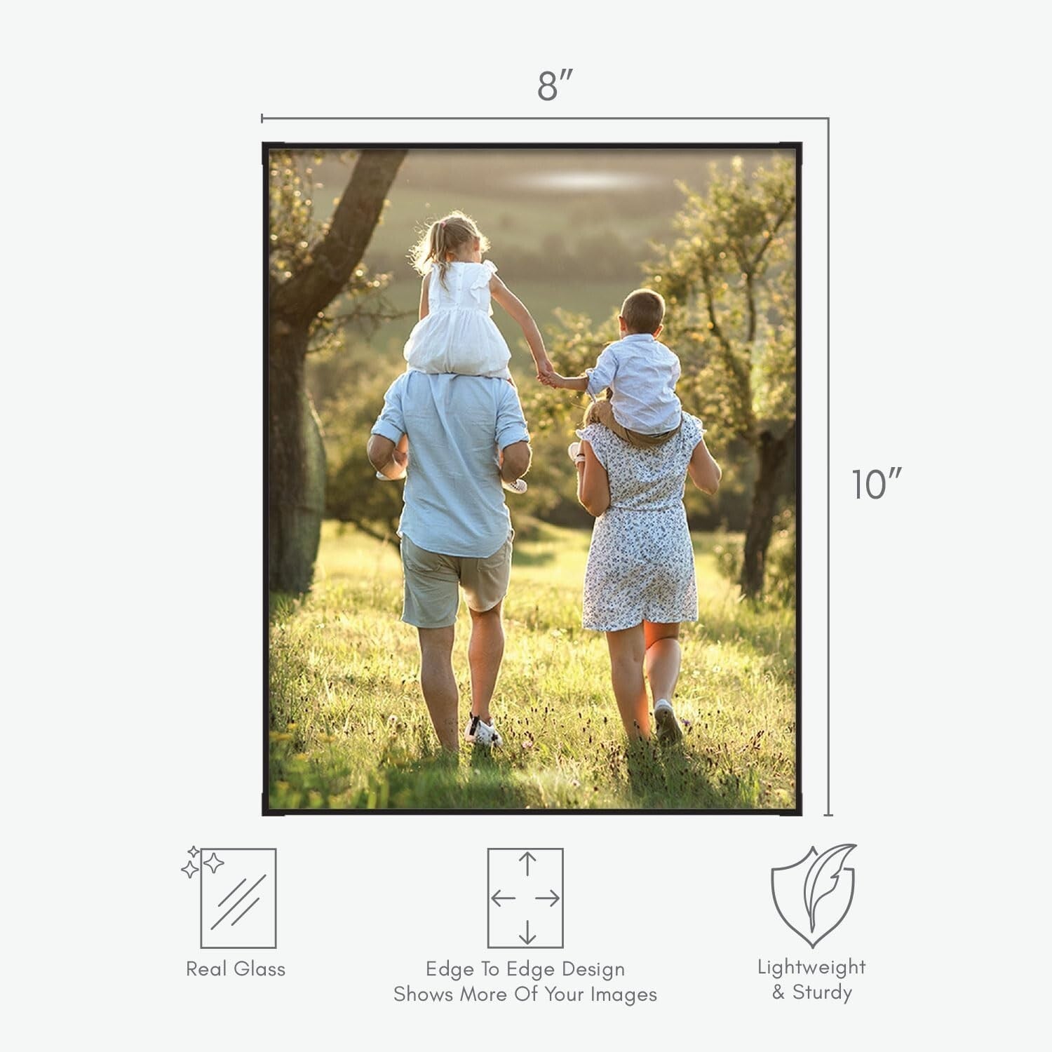 Versatile 8x10 Picture Frames Set of 6 - Display Portrait or Landscape Photos