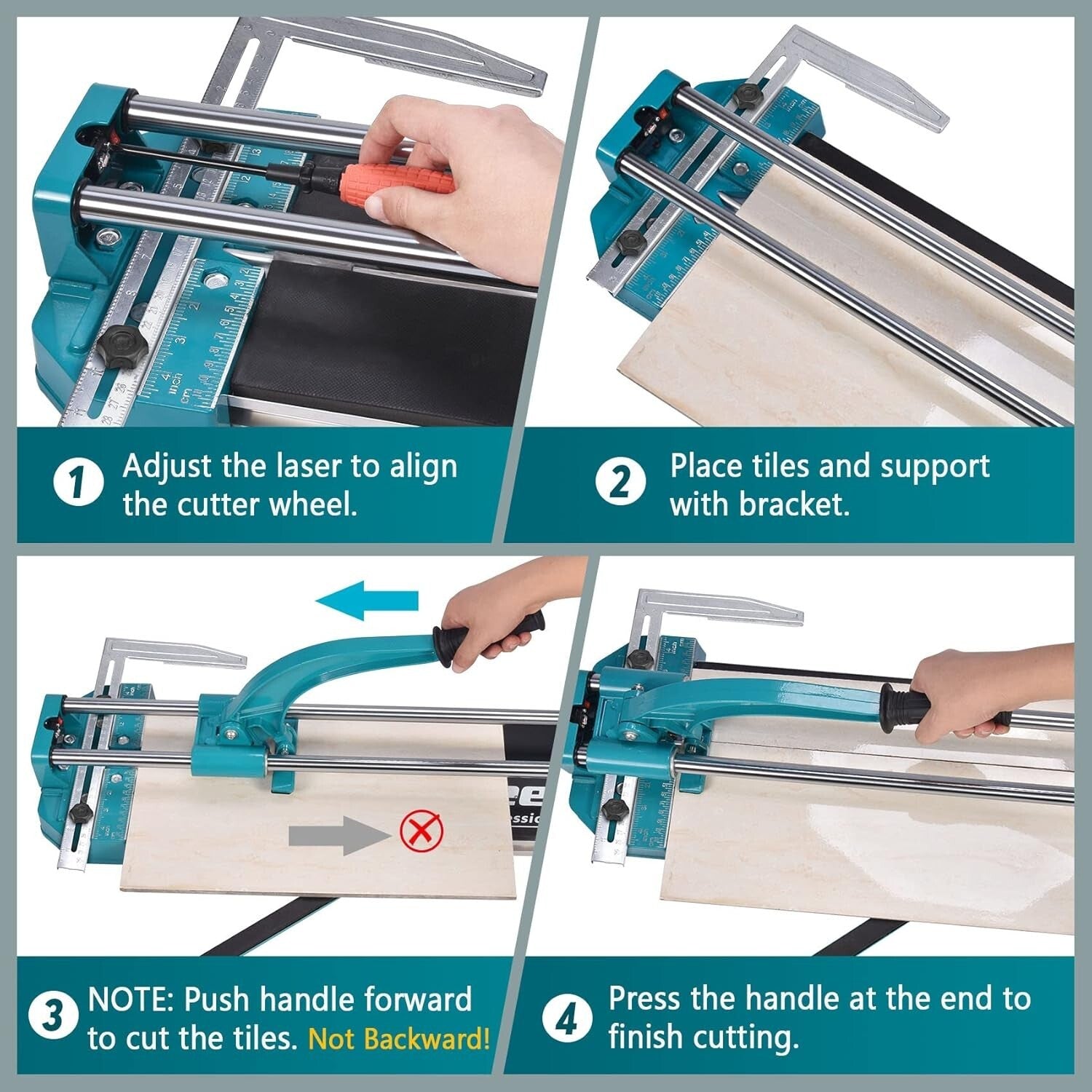 Heavy-Duty 40in Tile Cutter with Tungsten Carbide Wheel - Ideal for DIY Projects