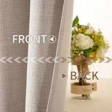 Load image into Gallery viewer, High-Quality Faux Linen Blackout Window Panels – 2 Pack Grommet Curtains 52x96