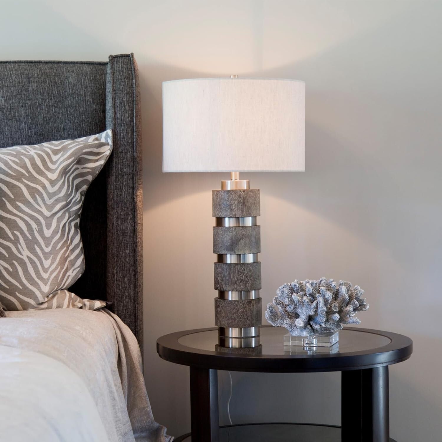 Elegant White Linen Drum Lampshade 13x13x10 for Table & Floor Lamps