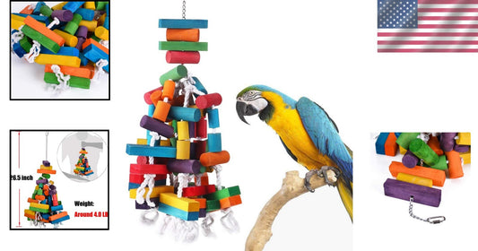 Unique 26.5" Parrot Chewing Toy - Perfect for Reducing Aggression in Birds
