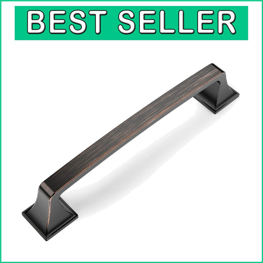 10 Pack Oil Rubbed Bronze Cabinet Pulls - 6-1/4 Inch Durable Zinc Alloy Handles