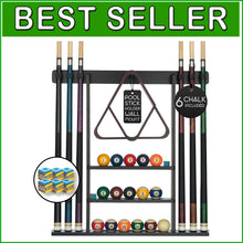 Load image into Gallery viewer, Sleek Wall-Mount Cue Rack with Enhanced Protection &amp; Chic Design for Men Caves
