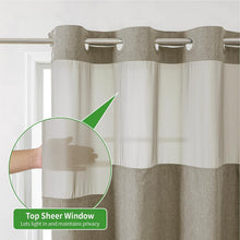 Load image into Gallery viewer, No Hooks Linen Shower Curtain with Snap-in Liner for Effortless Shower Styling