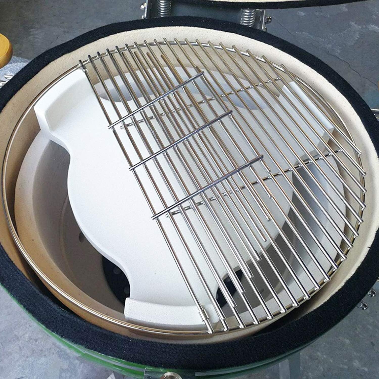 Premium 18” Ceramic Pizza Stone and Heat Deflector for Ideal Grilling Experience