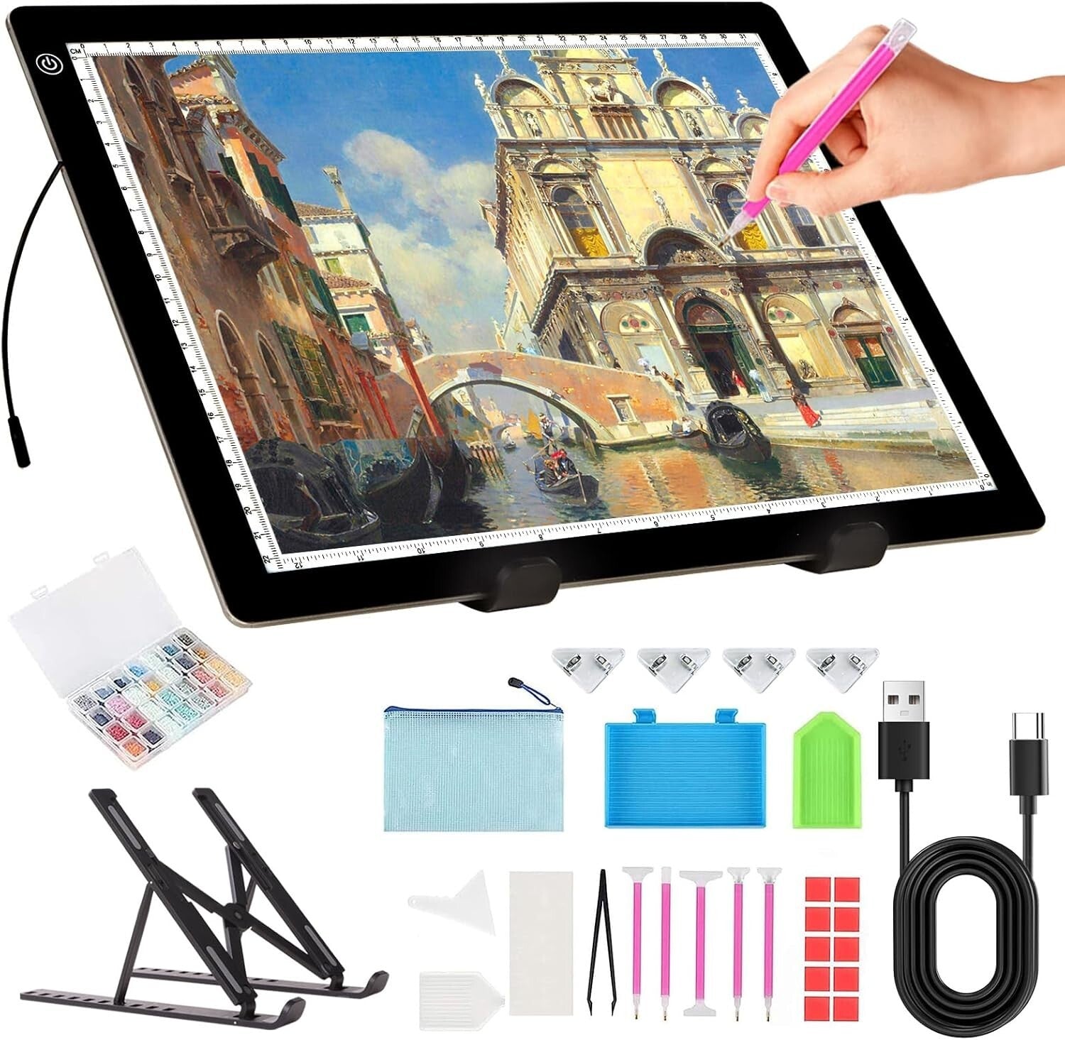 Multi-Functional A4 Dimmable Light Board for Crafting & Drawing - 0.2'' Thick