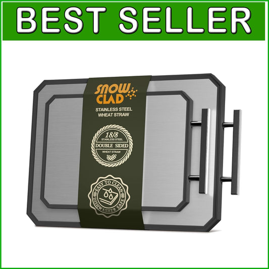 Durable Stainless Steel Cutting Board with Built-in Handle - Large & Lightweight