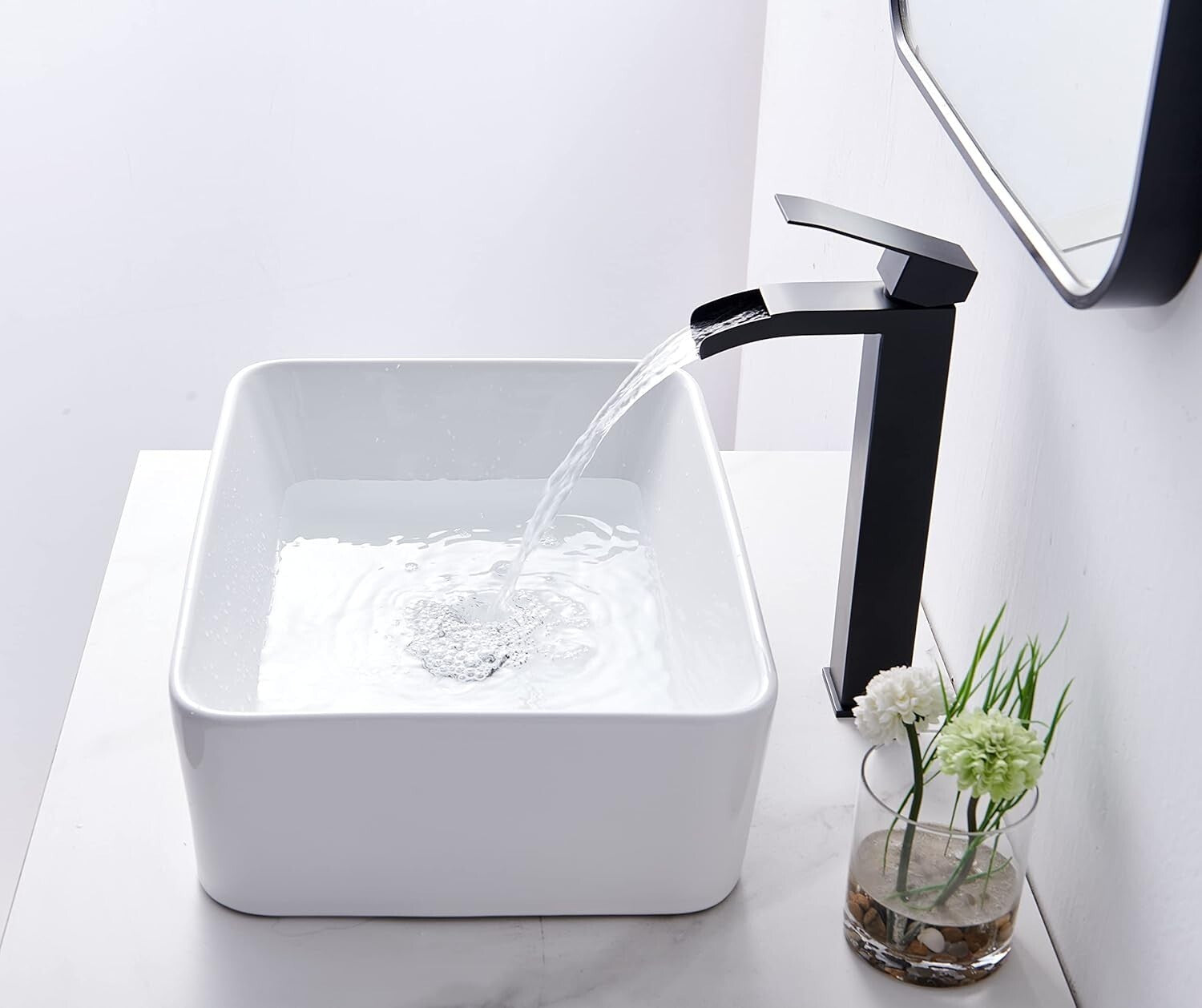 Durable White Ceramic Vessel Sink - Instantly Upgrade Your Bathroom Style