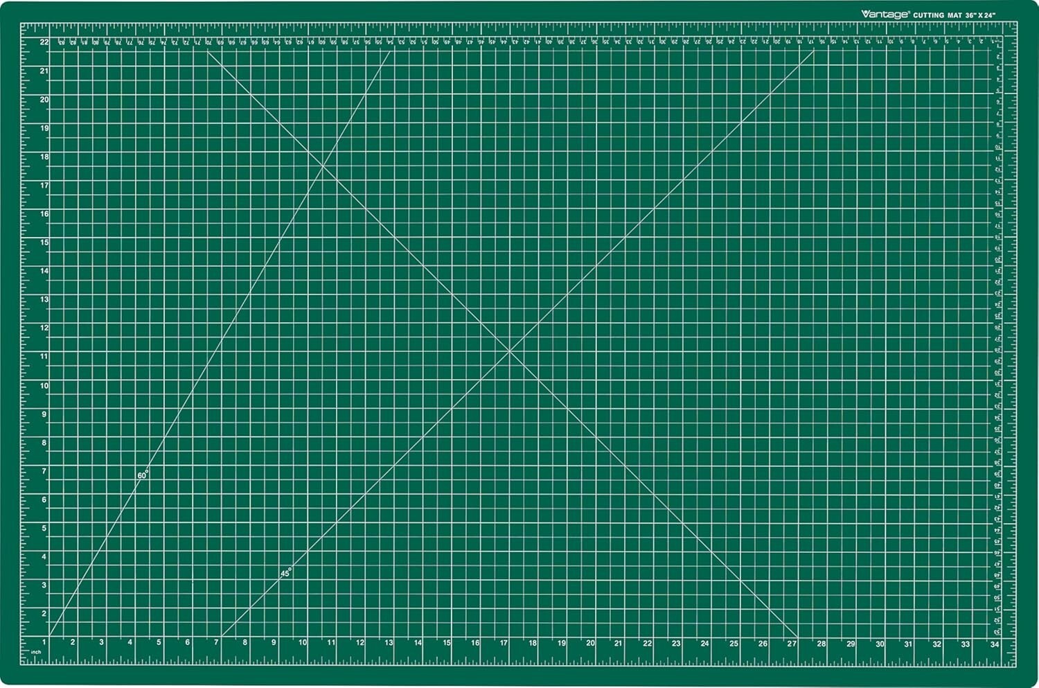 Durable 5-Layer Green Cutting Mat with Measurement Grid for Crafts - 24"x36"