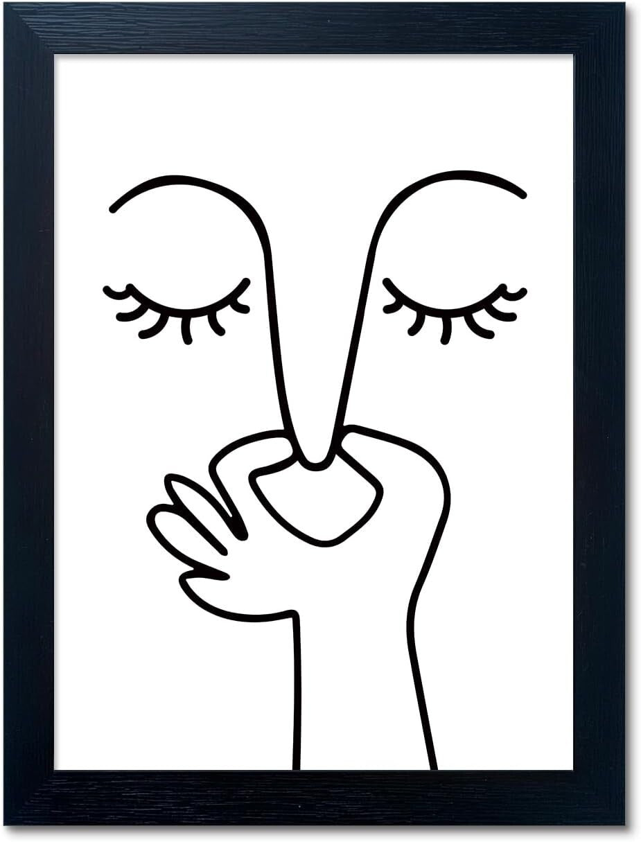 Funny Guest Toilet Wall Sign - Modern Black and White Art for Bathrooms