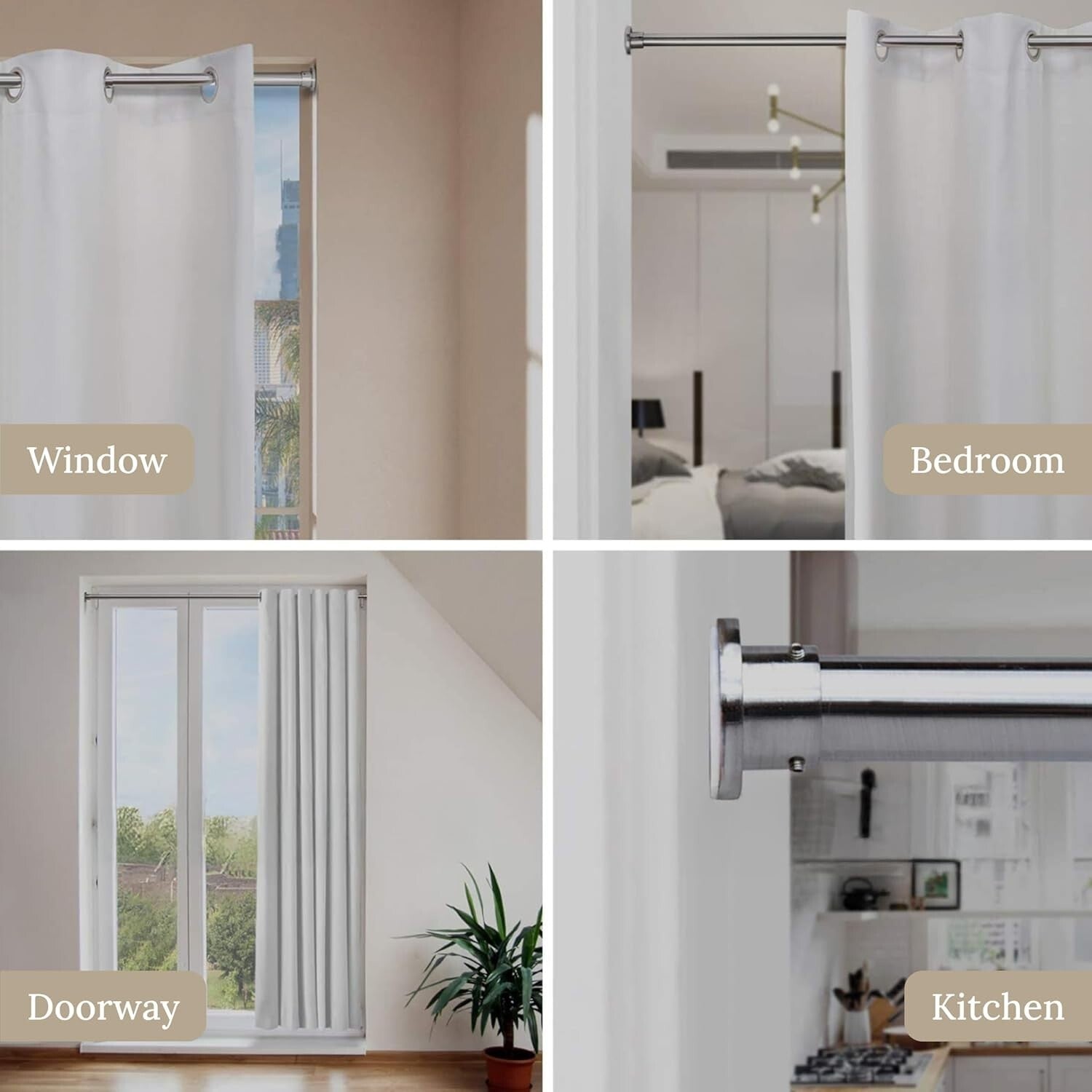 Durable Heavy-Duty Tension Rod - Fits 80-120 Inches for Curtains & Room Dividers