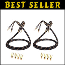 Load image into Gallery viewer, High-Purity Copper Speaker Cable 4.9ft with Gold-Plated Banana &amp; Spade Plugs