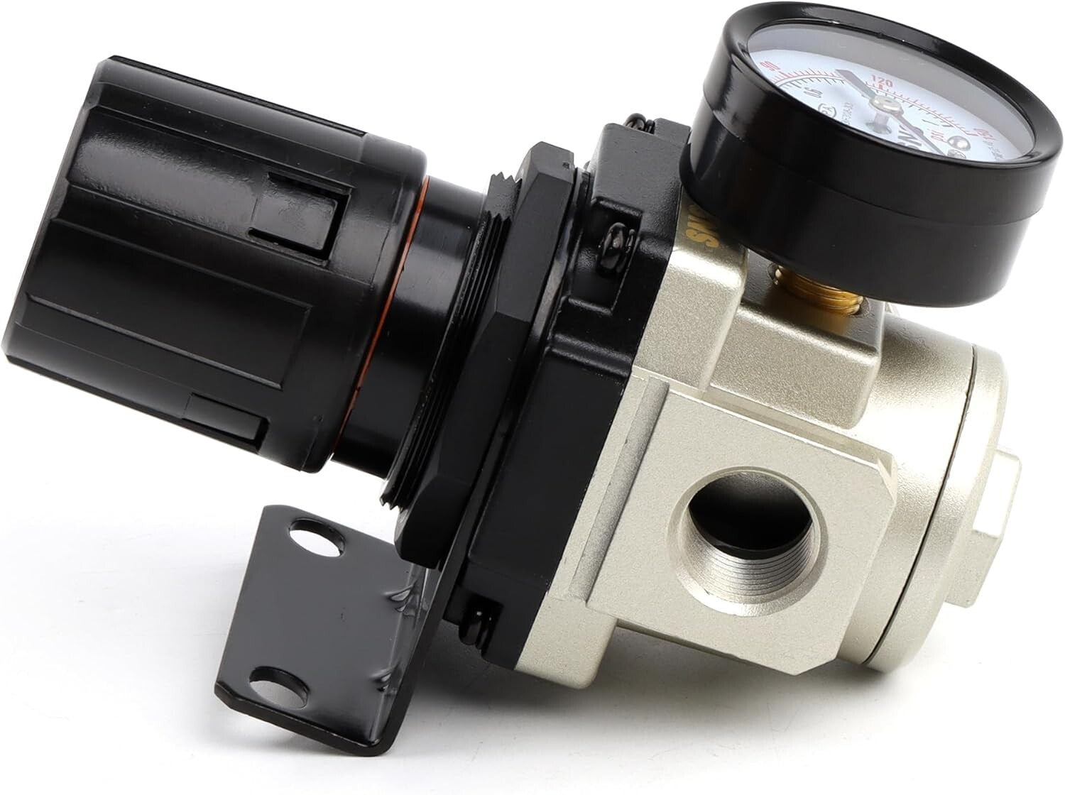 Compact Adjustable 1/2 NPT Air Pressure Regulator with Needle Valve Control