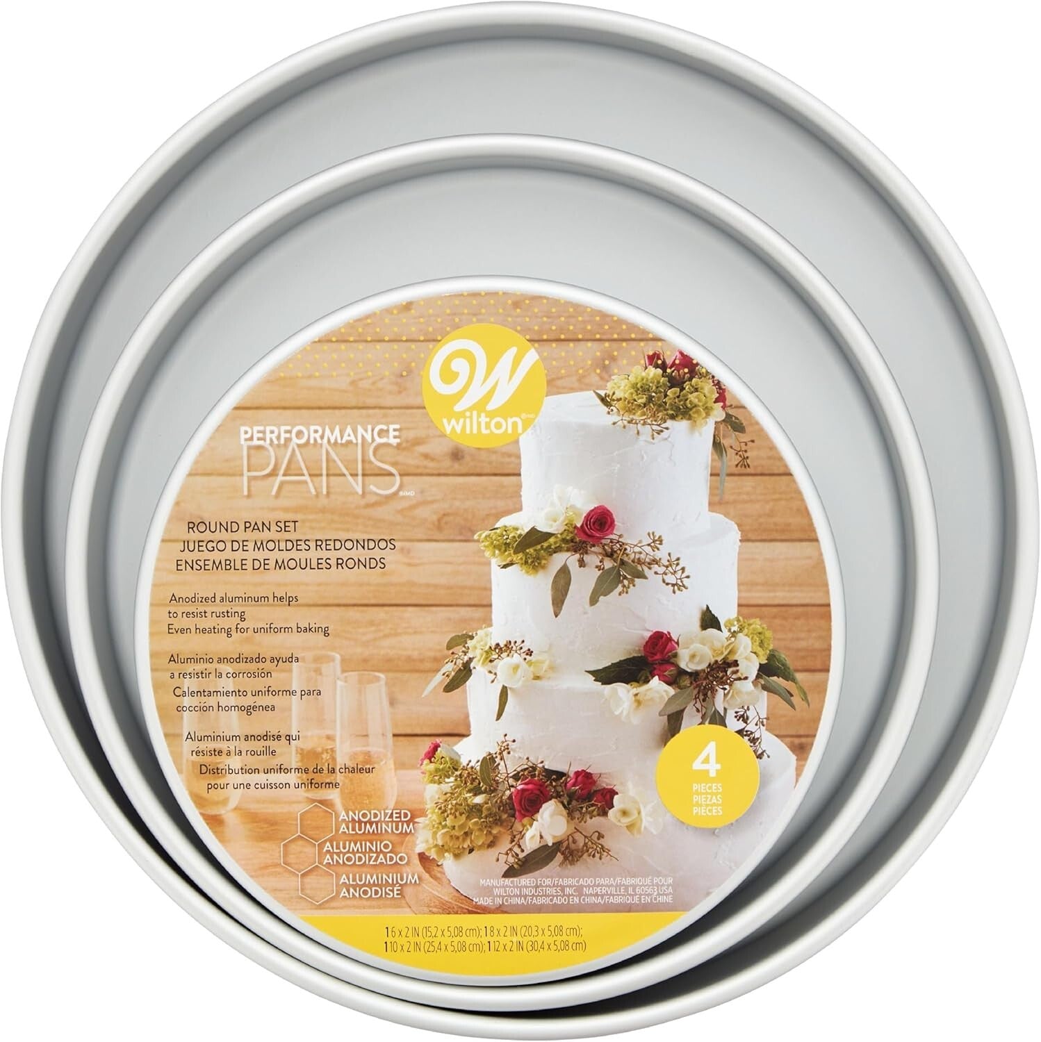 Durable Aluminum Cake Pans - 4 Sizes for Tall Layer Cakes and Special Occasions