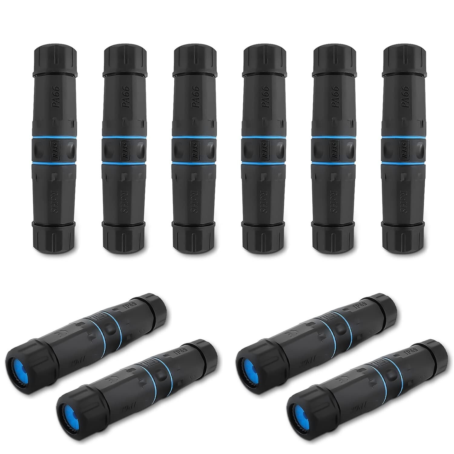 Shielded Pure Copper Ethernet Coupler - 10 Pack, Weatherproof RJ45 Connectors