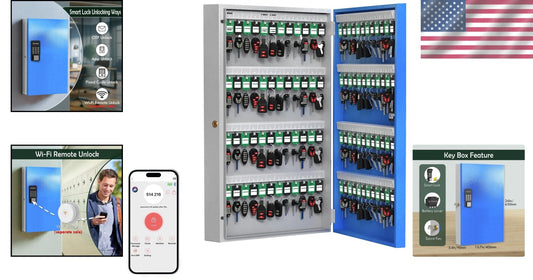 Durable 96-Key Lock Box with Multiple Unlock Options - Ideal for Homes & Offices