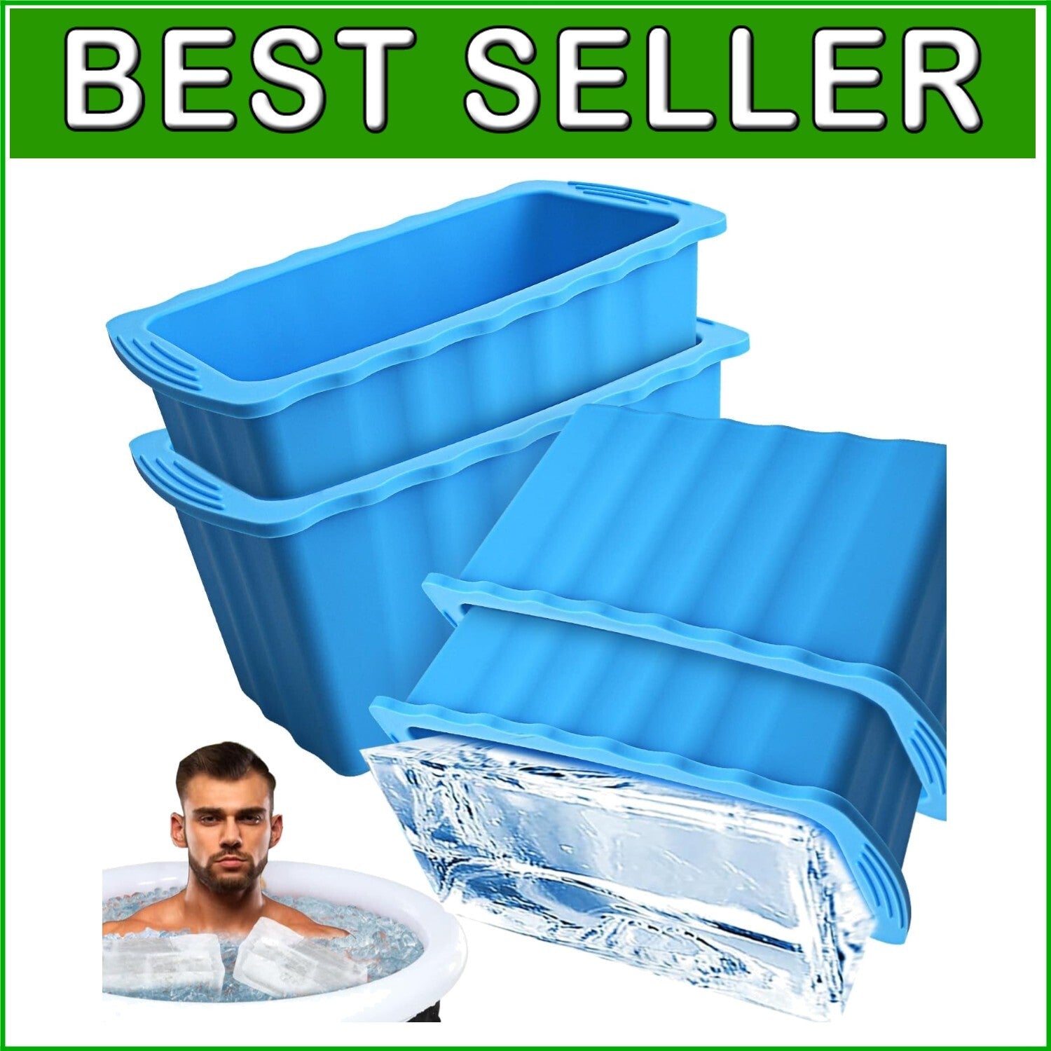 Durable Extra Large Ice Tray Mold with Handles - Perfect for Ice Baths & Coolers