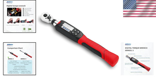 Advanced Digital Torque Wrench with Buzzer & LED – Compact 3 3/8” 3.7-37 ft-lbs