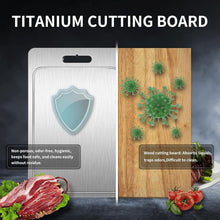 Load image into Gallery viewer, Square Titanium Cutting Board with Safe Edges &amp; Juice Groove - 18.1"L x 11.8"W