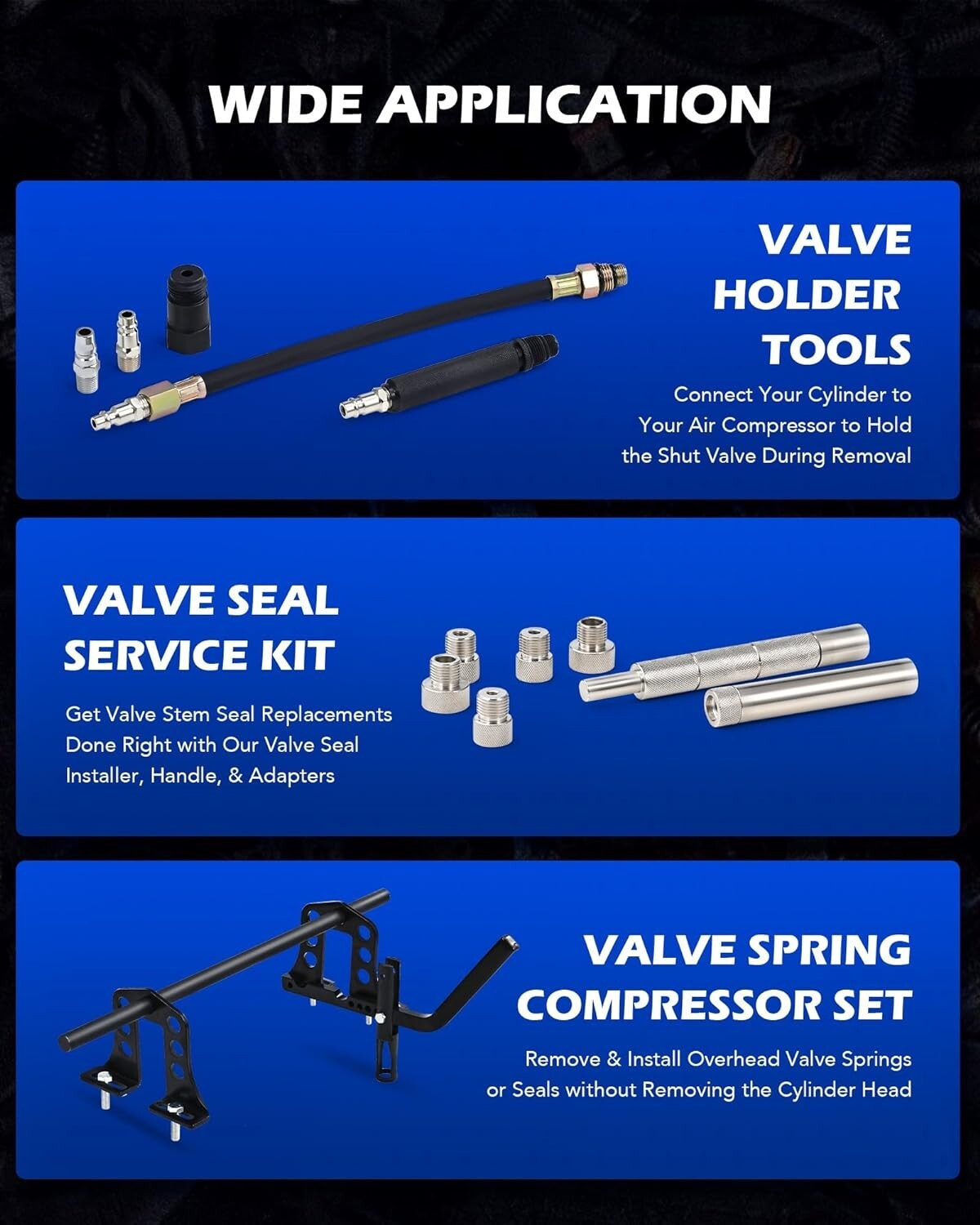 Universal Heavy-Duty Engine Valve Spring Compressor Tool with Storage Case