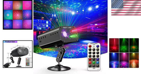 Multi-Effects Sound Activated Party Lights - Ideal for Weddings & Birthdays