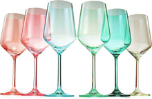 Load image into Gallery viewer, Spring-Themed Colored Wine Glass Set of 6 - Elegant Glassware for All Occasions