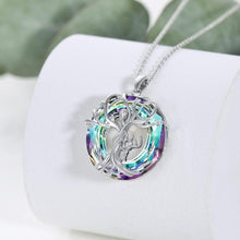 Load image into Gallery viewer, Mother-Daughter Tree of Life Pendant Necklace – Sterling Silver &amp; Crystal Gift