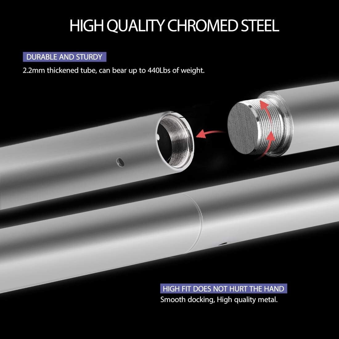 Durable Chrome Steel 45mm Spinning Dance Pole with Adjustable Height & Modes