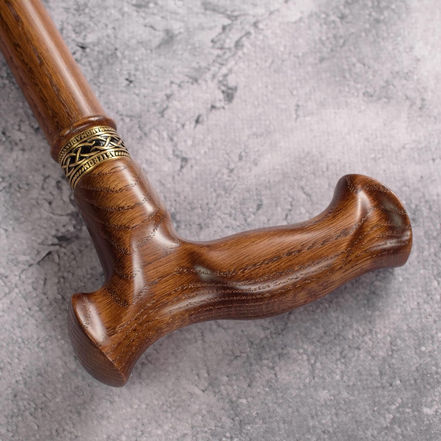 39-Inch Hardwood Oak Cane for Men & Women - Fashionable, Comfortable Walking Aid