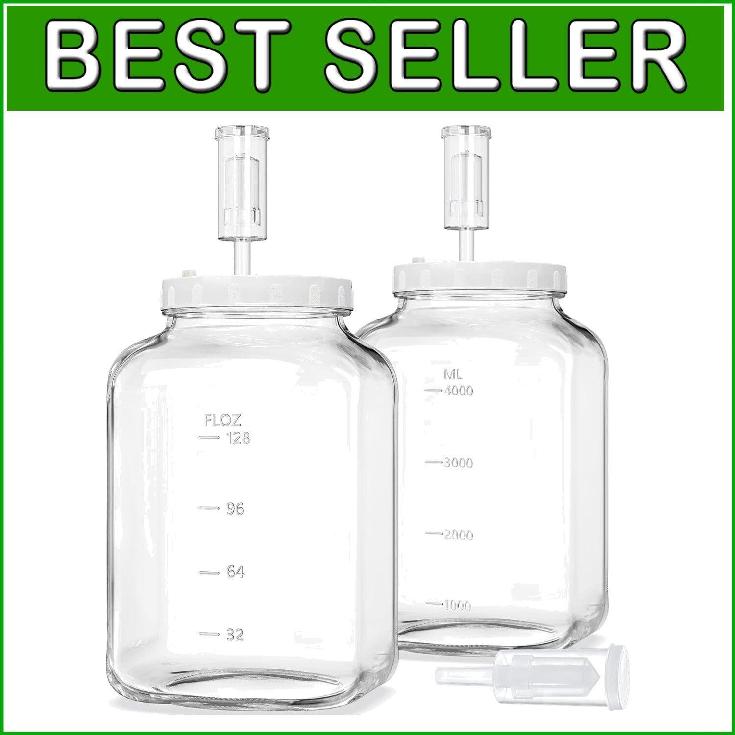 Dishwasher Safe 1.5 Gallon Fermentation Jar Set with Airtight Lids - 2 Pack