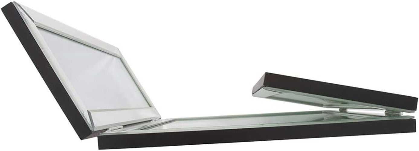 Tri-Fold Portable Vanity Mirror with Beveled Edges - Elegant Tabletop Design