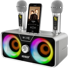 Load image into Gallery viewer, 20W Karaoke Machine for All Ages with Rechargeable Battery &amp; Colorful Lights