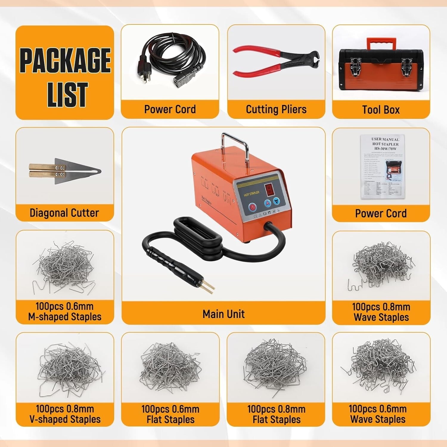 Efficient 5-Level Adjustable Plastic Welding Kit with 600 Staples for Repairs