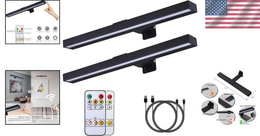 Rechargeable Battery-Operated LED Picture Light with Timer - 3 Colors, 2-Pack