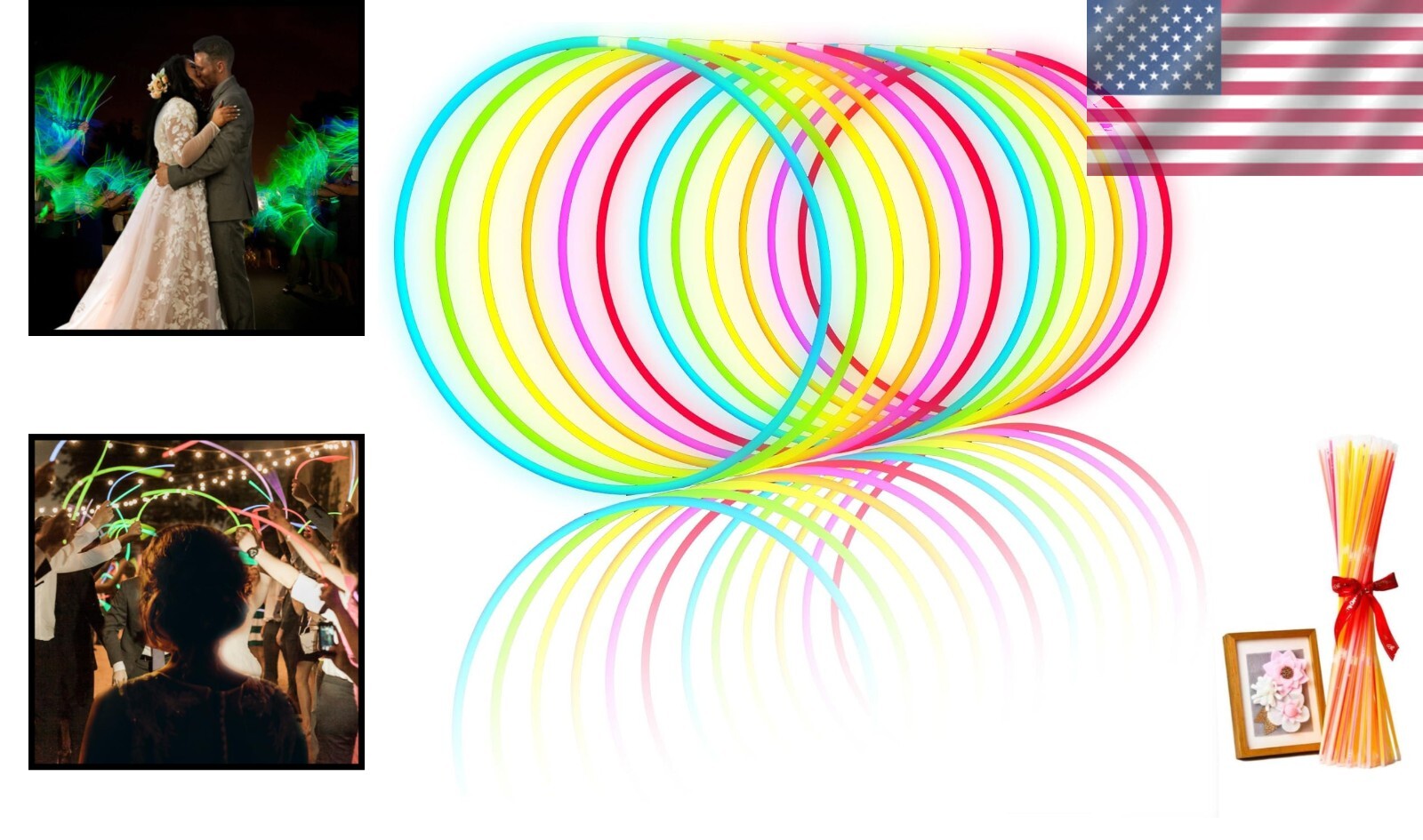 Long-Lasting Waterproof Glow Necklaces - 100ct for Festivities & Raves