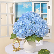 Load image into Gallery viewer, Stunning 21in Blue Hydrangea Floral Arrangement - 4 Artificial Flowers