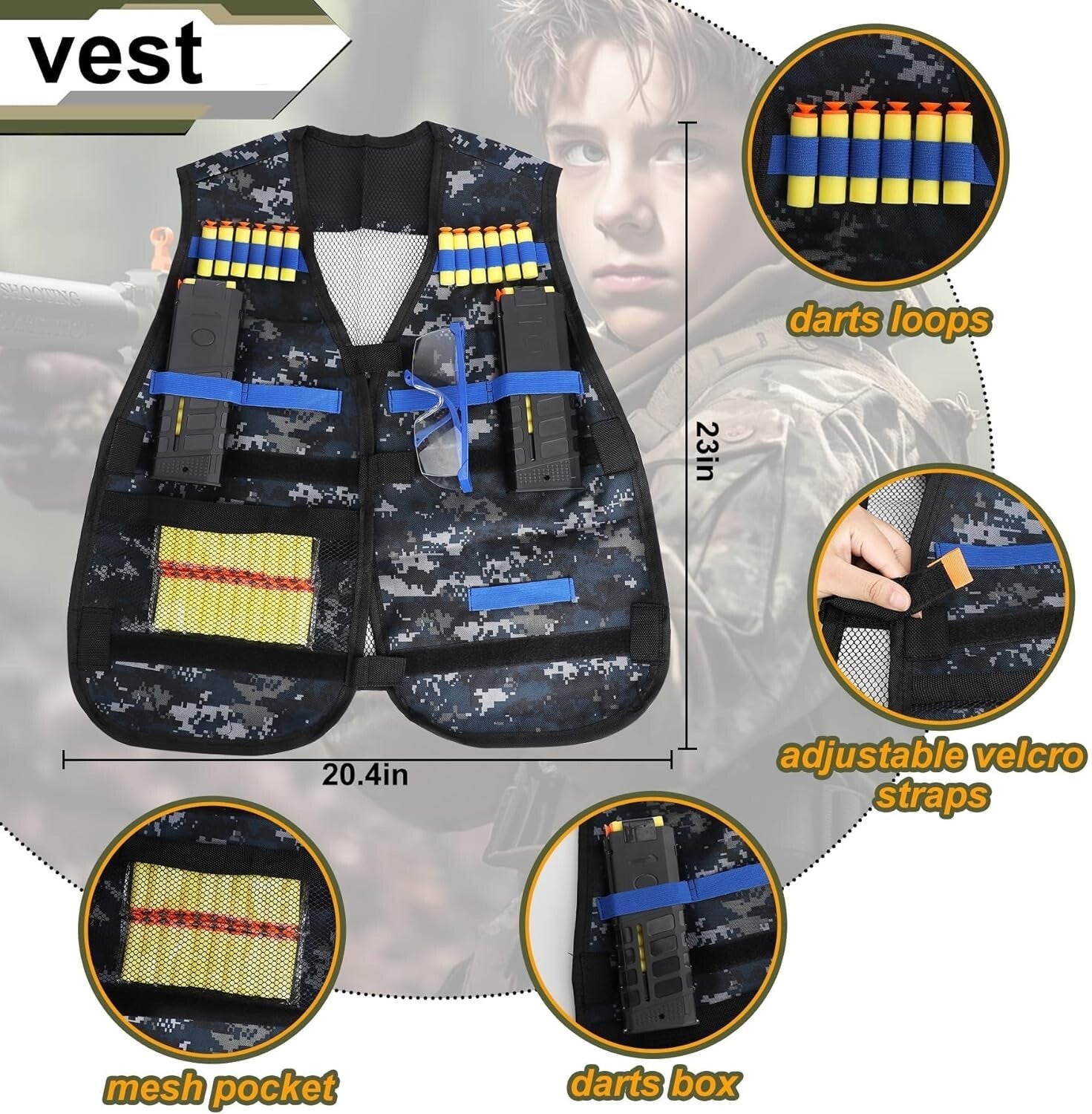 Rechargeable Electric Sniper Toy Gun Set - Tactical Vest, Darts & Clips Included