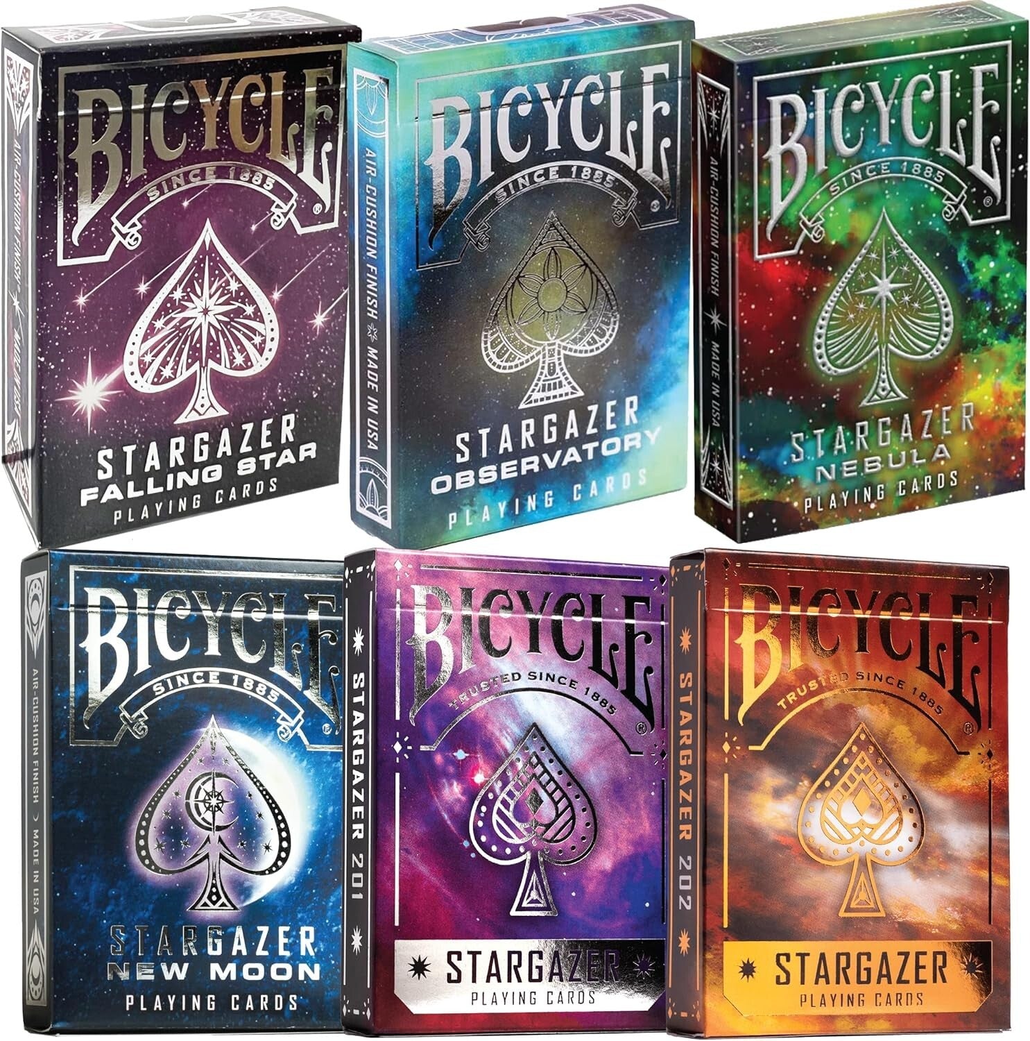Premium Bicycle Stargazer Playing Cards 6-Pack - Limited Edition Collector's Set